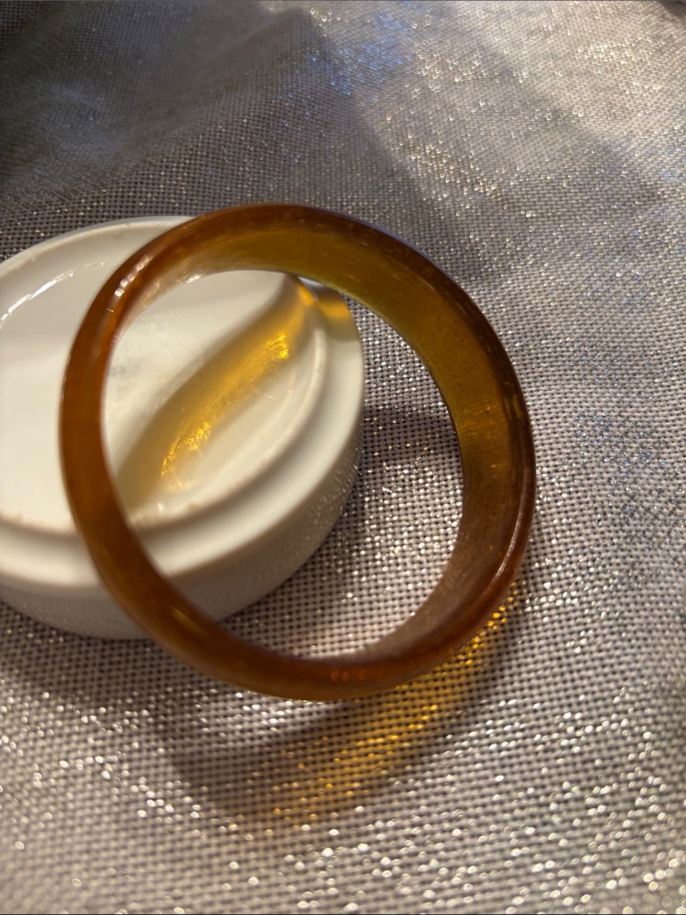 Amber-Colored Bakelite Bangle Bracelet - Women Jewelry